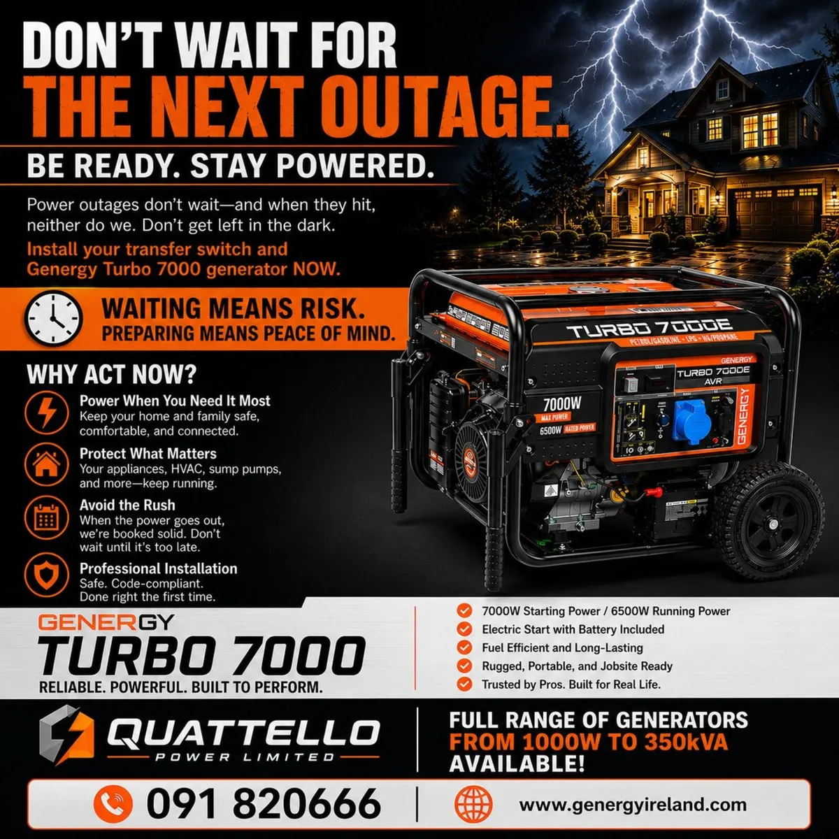 GENERATOR GENERGY TURBO 7000 110 & 230 VOLT - Image 2