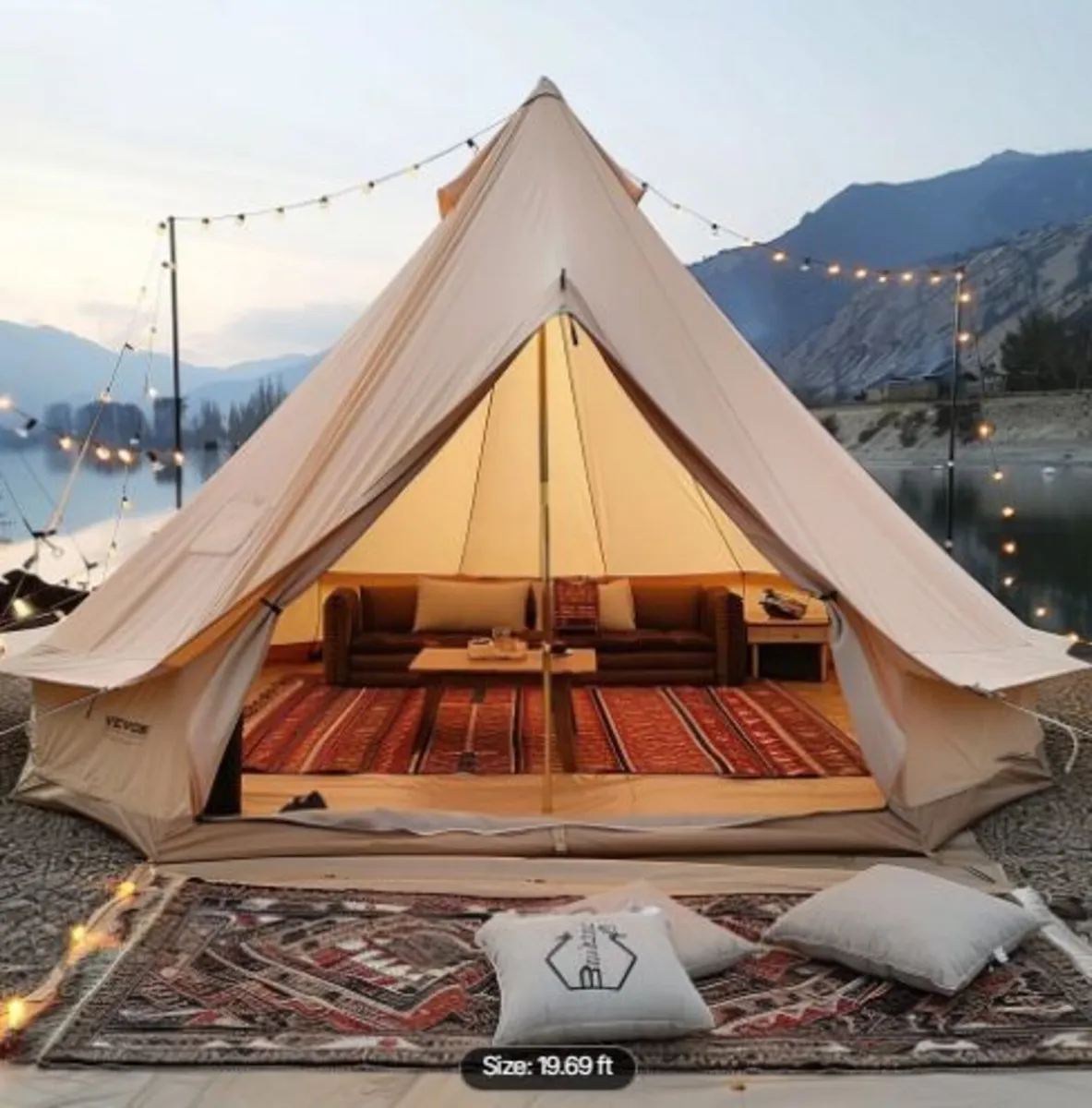 Canvas Bell Tent, 4 Seasons 6 m/19.68 ft - Image 2