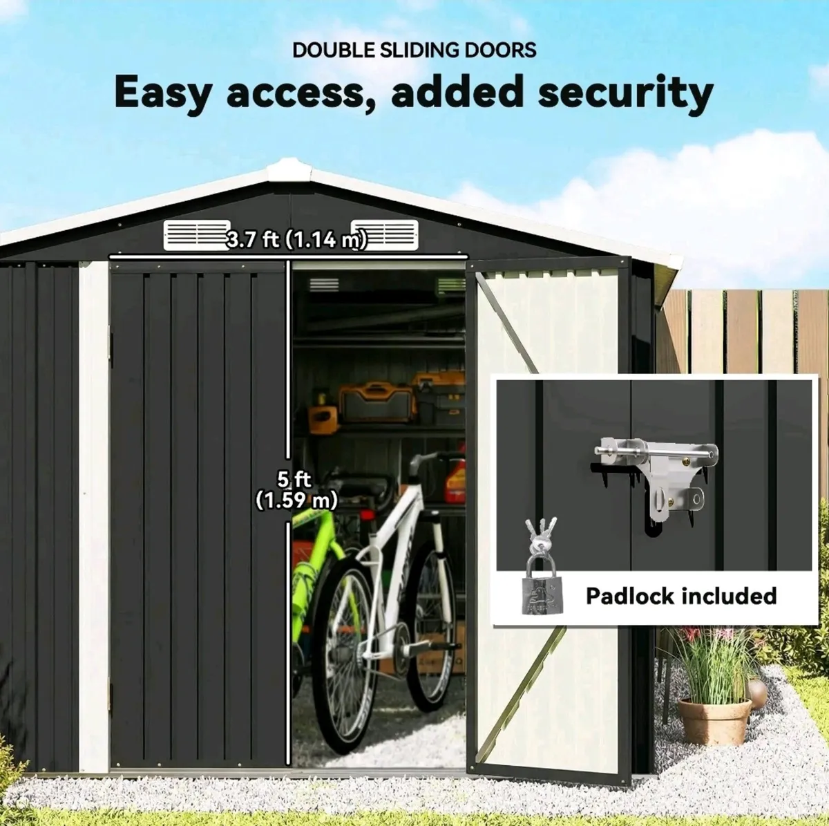 Free shipping New 12x8 ft Metal Shed - Image 2