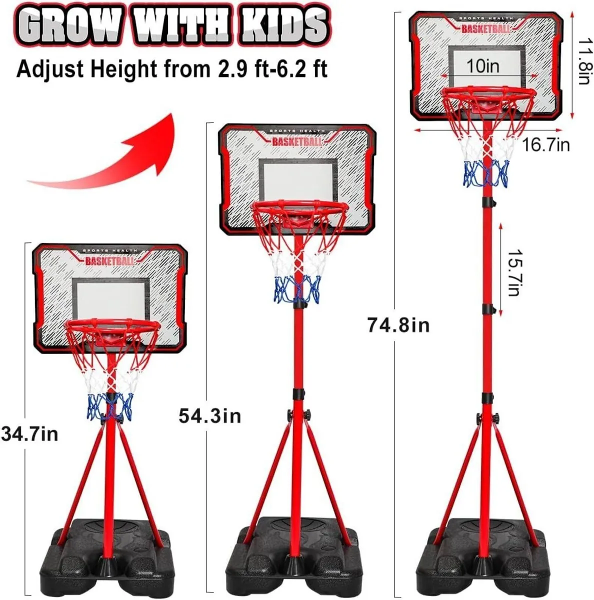 190cm Adjustable Children's Basketball Hoop Stand - Image 2