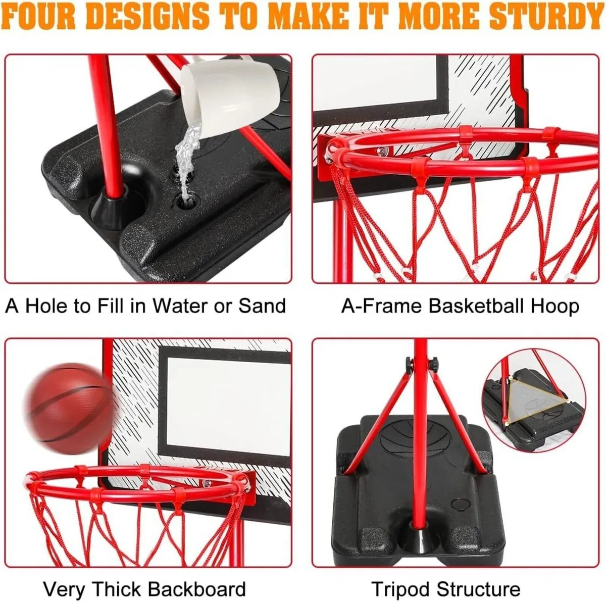 190cm Adjustable Children's Basketball Hoop Stand - Image 4