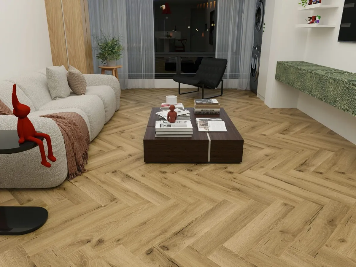 Waterproof SPC Herringbone Flooring - Image 3