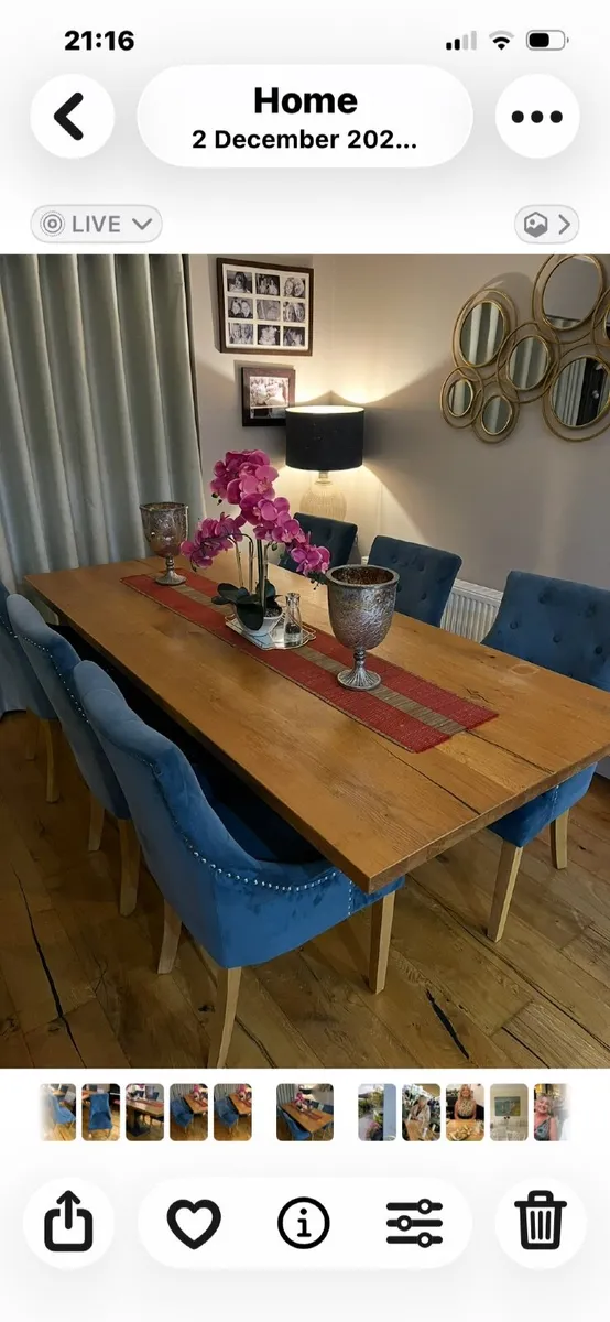 Solid Oak Table and Chairs - Image 4