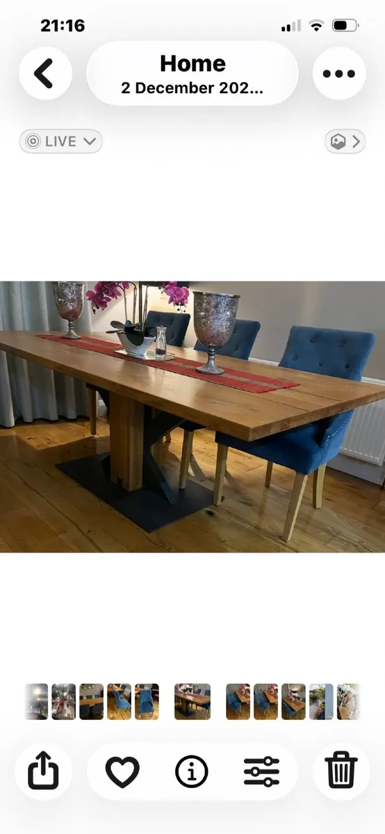 Solid Oak Table and Chairs - Image 1