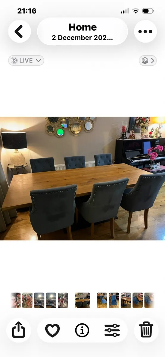 Solid Oak Table and Chairs - Image 2