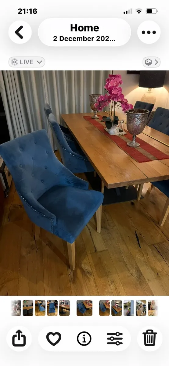 Solid Oak Table and Chairs - Image 3