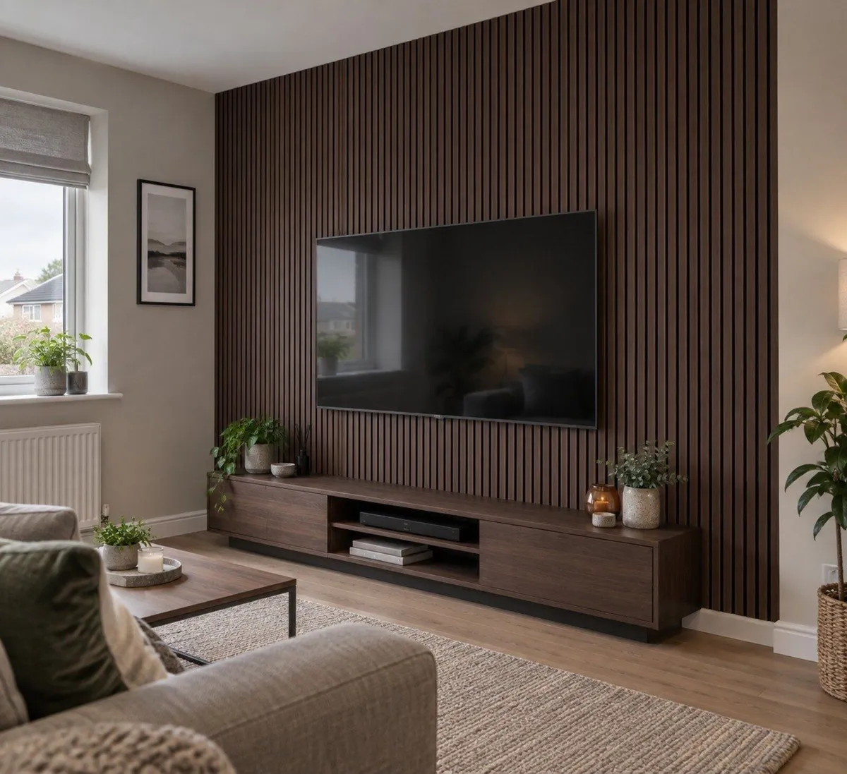 Oak Walnut Grey Black Wall Panels - Image 1