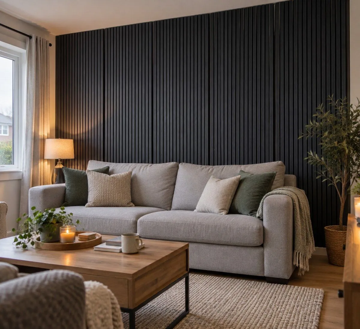 Oak Walnut Grey Black Wall Panels - Image 2