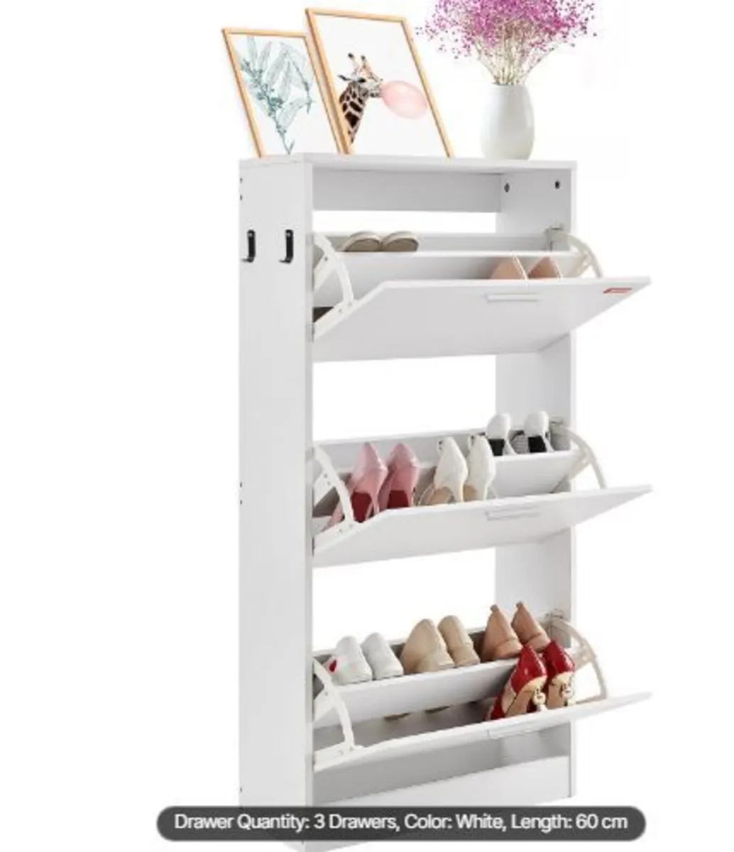 Shoe Cabinet with 3 Flip Drawers - Image 4
