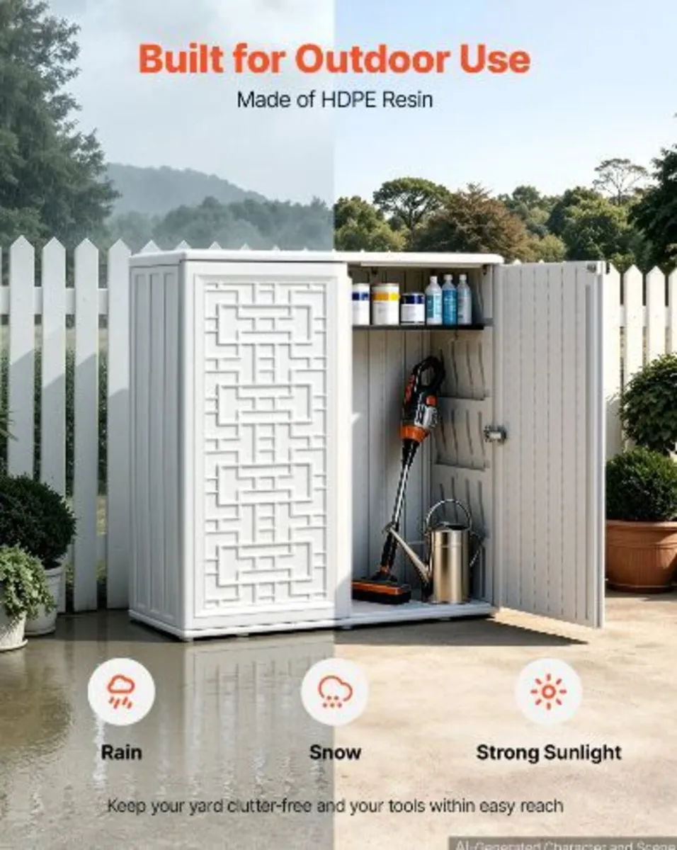 Outdoor Storage Shed 0.23 m³ Waterproof - Image 3