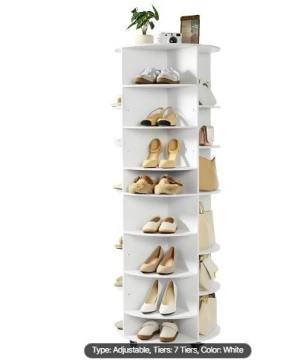7 Tier Rotating Shoe Rack Tower - Image 1