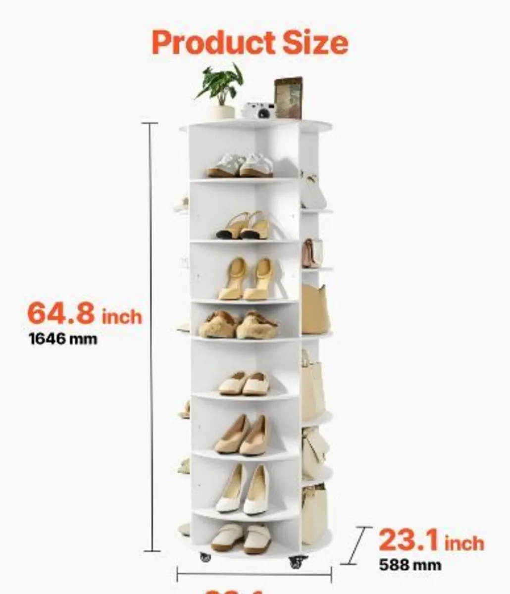 7 Tier Rotating Shoe Rack Tower - Image 4