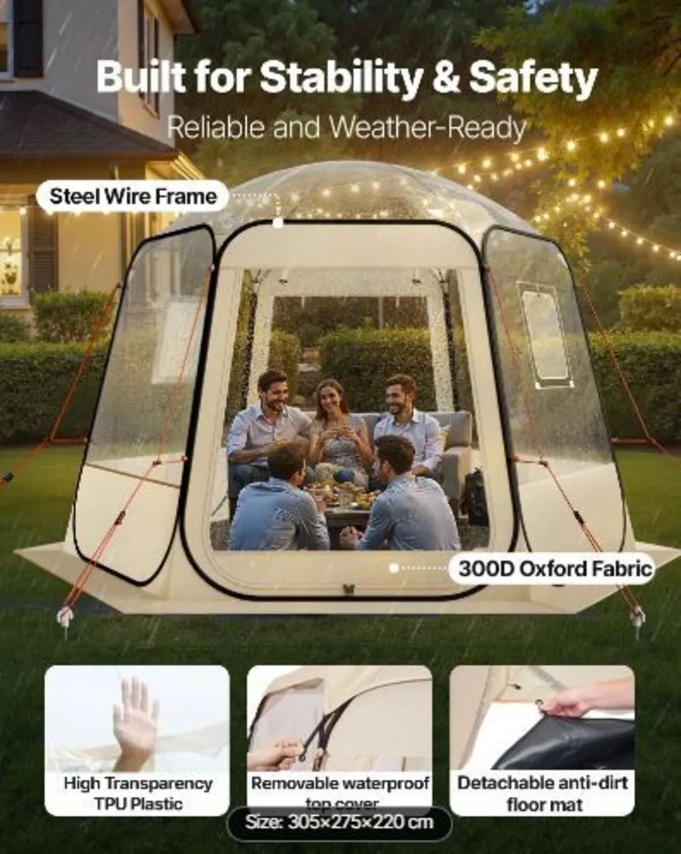 Pop up Bubble Tent, 3.05 x 2.75 m Waterproof - Image 2