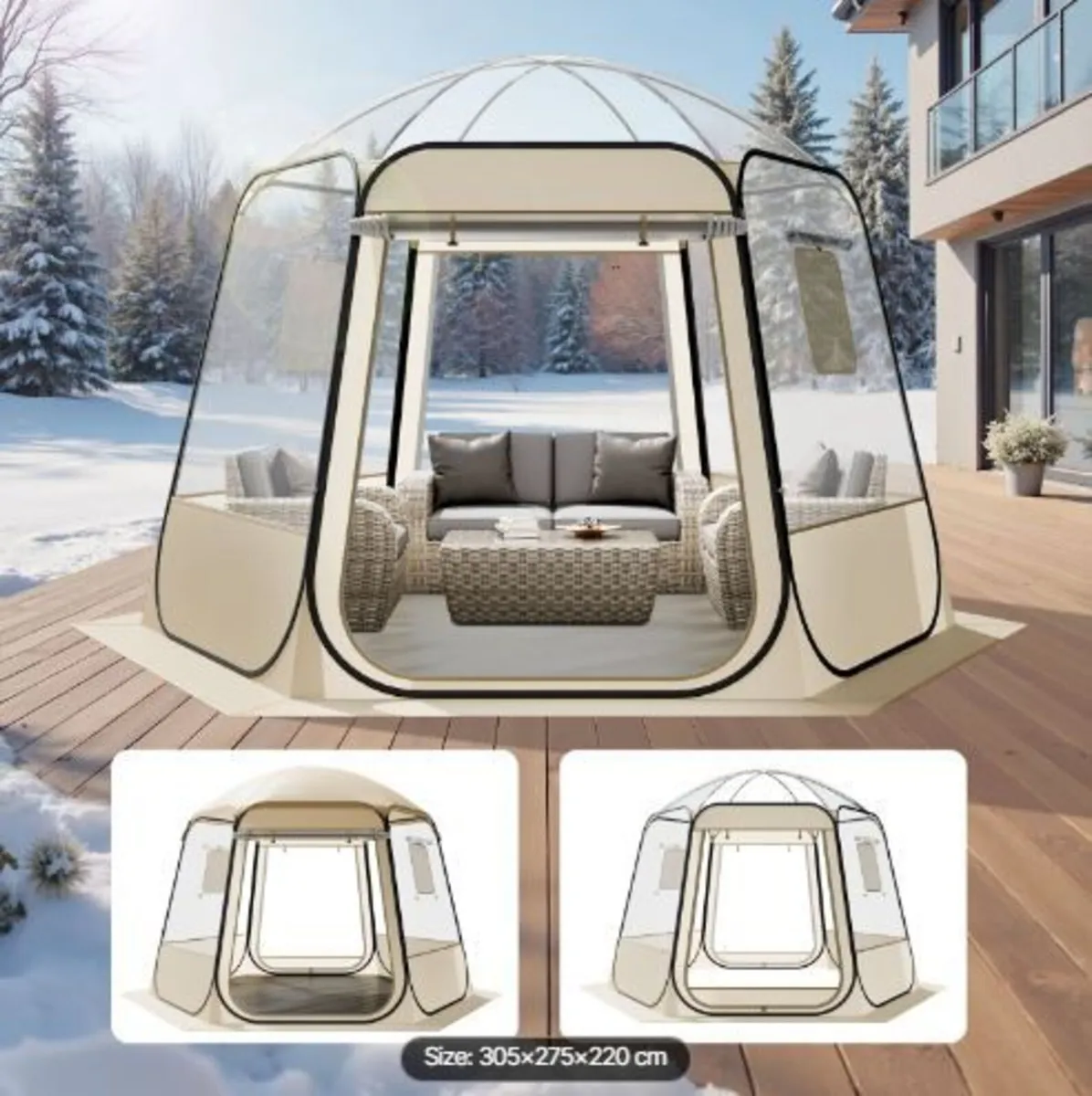 Pop up Bubble Tent, 3.05 x 2.75 m Waterproof - Image 1