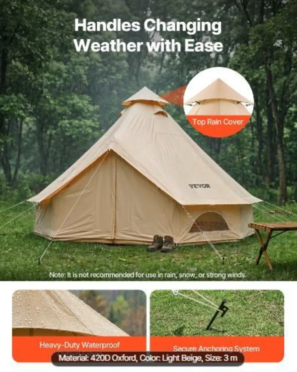 Oxford Bell Tent, 4 Seasons 3 m Yurt Waterproof - Image 4