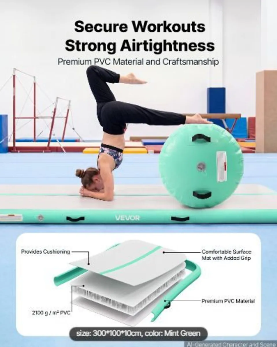 Inflatable Gymnastics Air Mat with Air Barrel 3m - Image 3