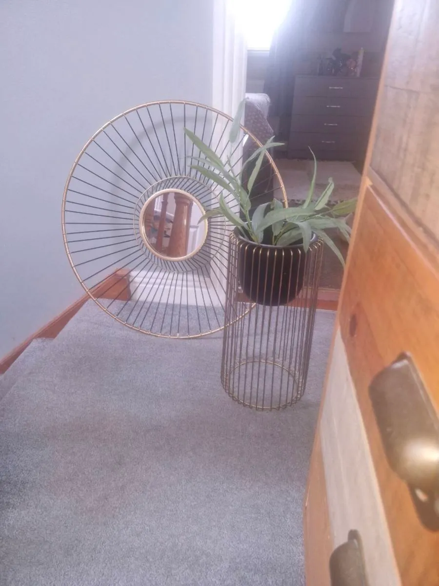 Mirror and plant stand - Image 1