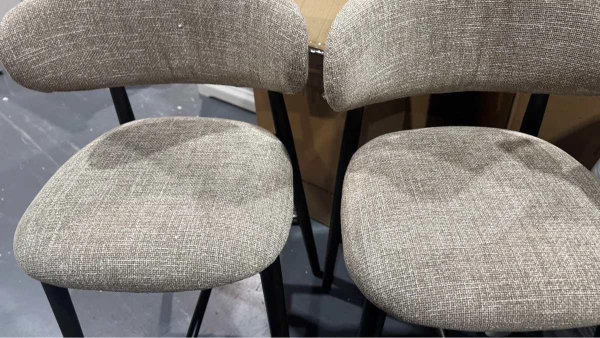 4 Beige Fabric Counter Bar Stools Like New - Image 2