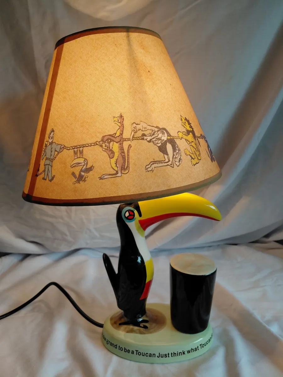 Ceramic Hand‑Painted Guinness Toucan Lamp - Image 1