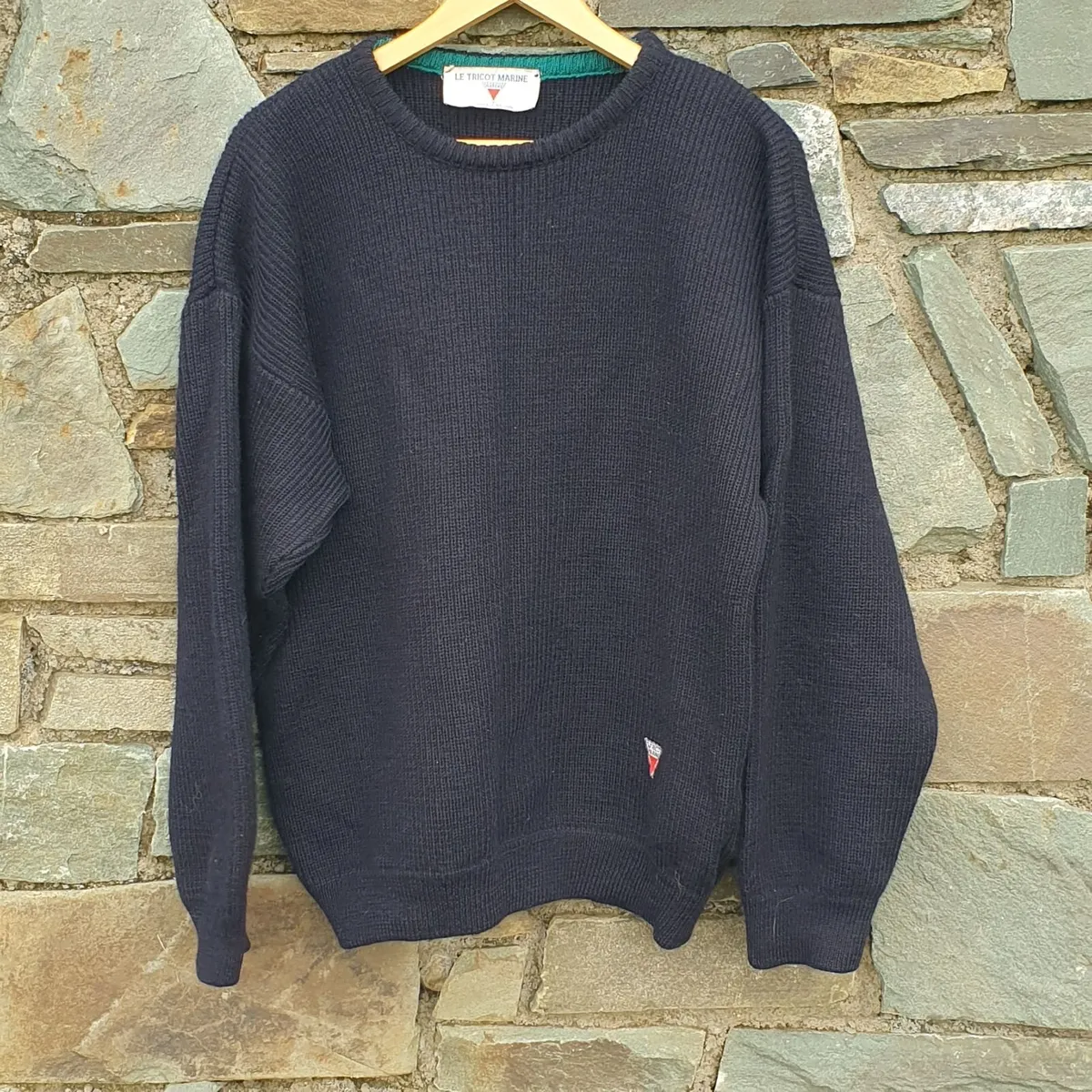 Men's blue wool jumper medium Le Tricot Marine - Image 1
