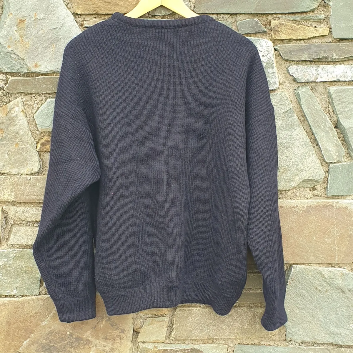Men's blue wool jumper medium Le Tricot Marine - Image 2