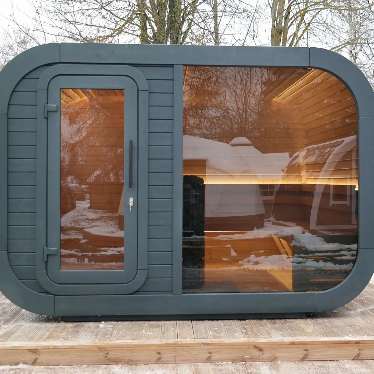 Luxury 6 Person Outdoor Sauna with Changing Room - Image 1