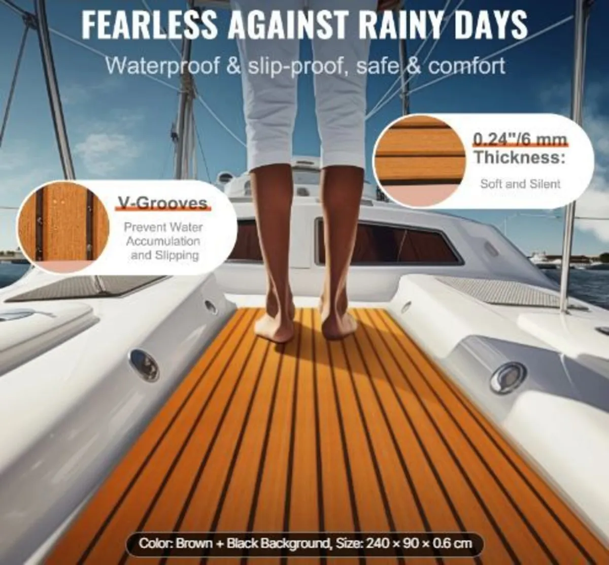 Boat Flooring, EVA Foam Boat Decking 240 x 89.9 cm - Image 3