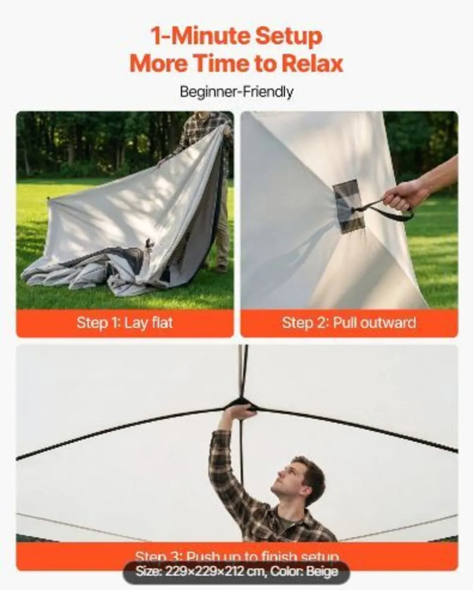 Camping Tent, 4 Person Pop Up - Image 4