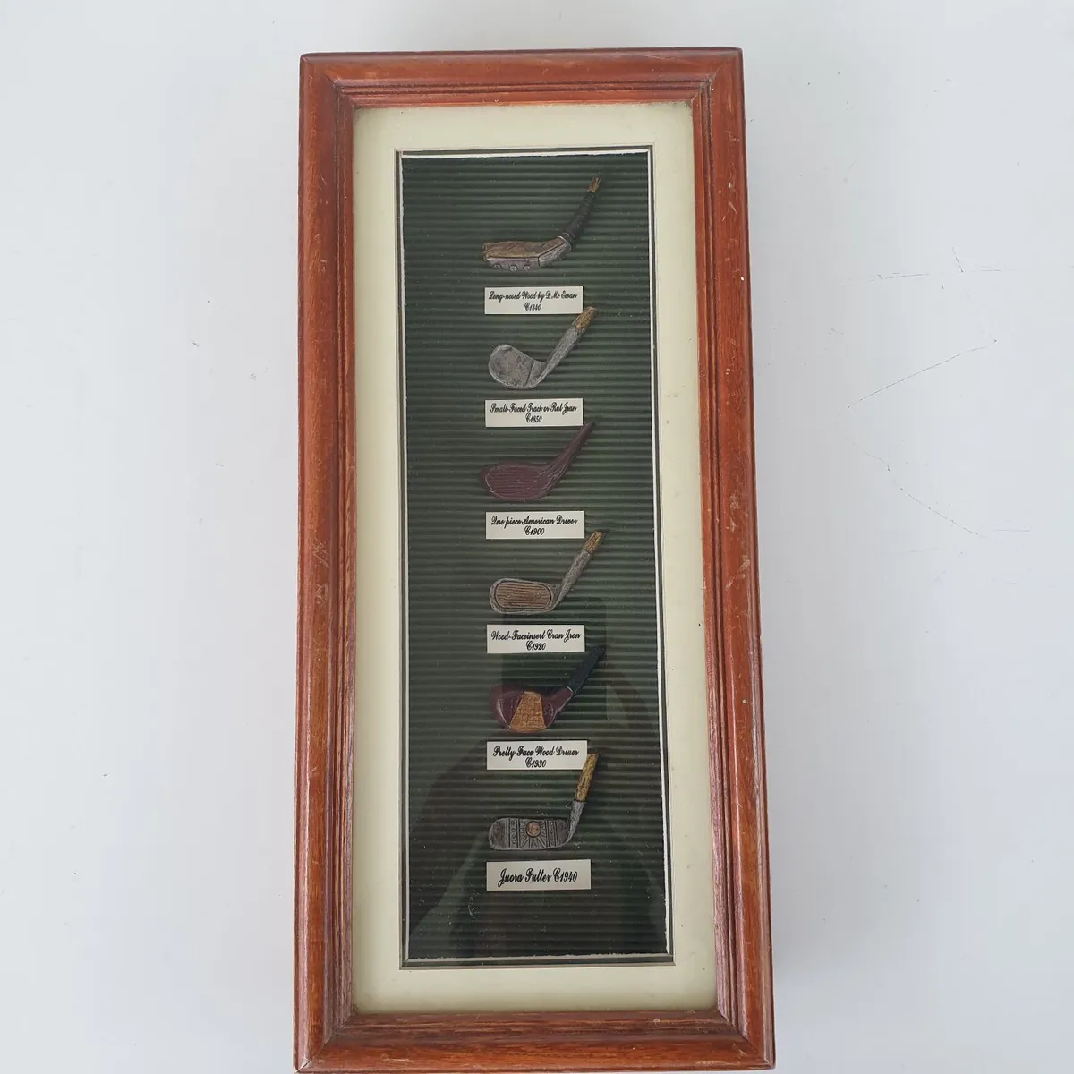 Golf club shadow box picture with replica clubs - Image 1