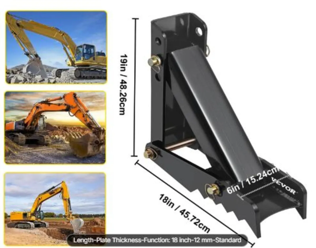 18" Backhoe Thumb, 1/2" Teeth Thickness Heavy - Image 4