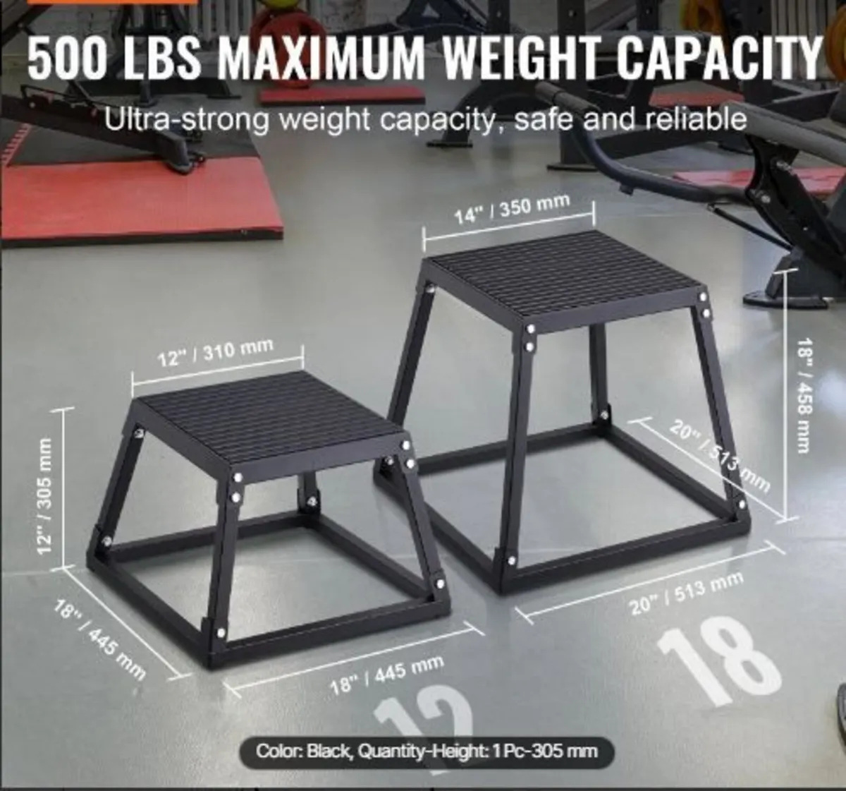 Plyometric Jump Box, 12 Inch Plyo Box - Image 2