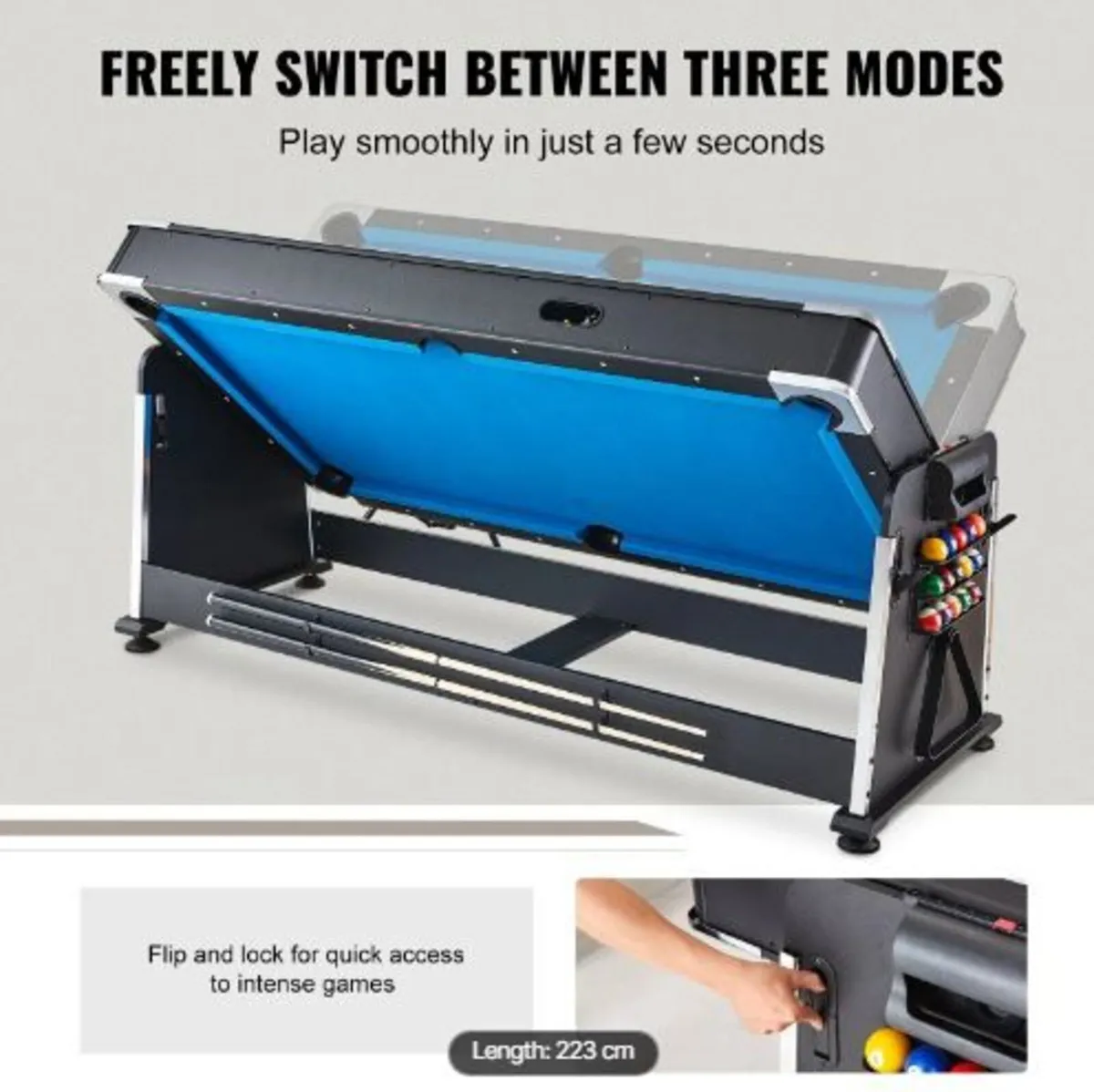 3-in-1 Rotating Swivel Multi Game Table - Image 4