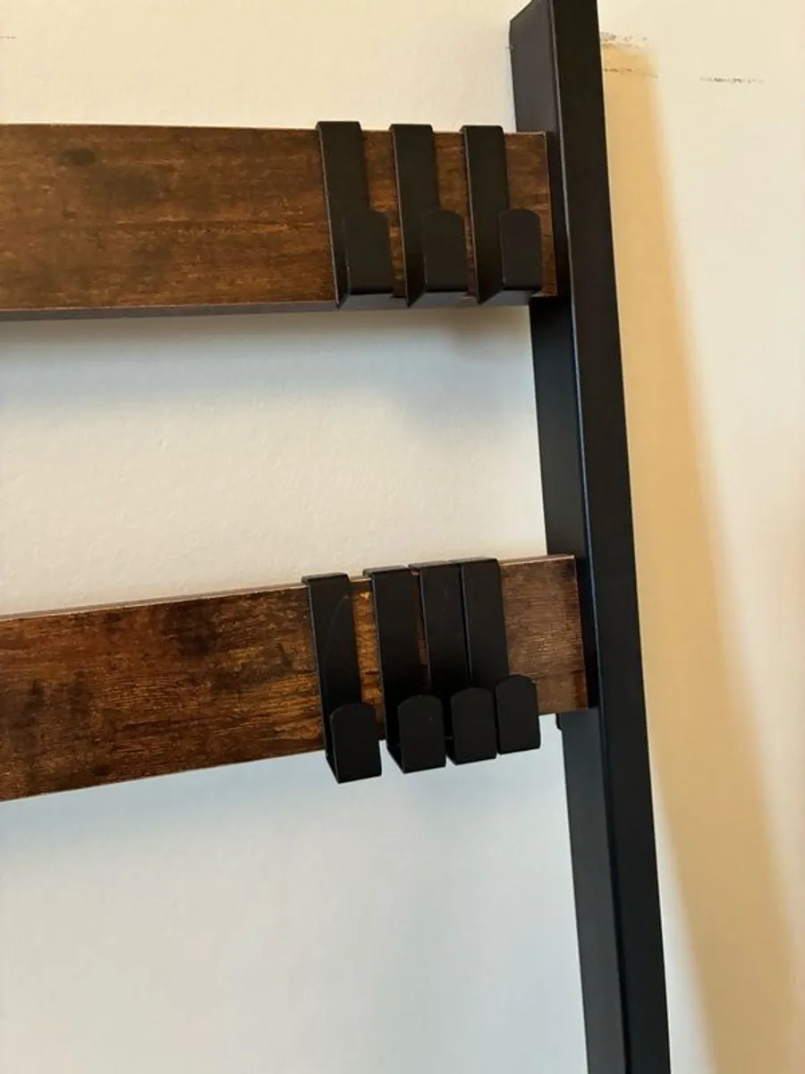 Industrial Leaning Hall Tree / Coat Rack with Shoe Storage (VASAGLE) - Image 2