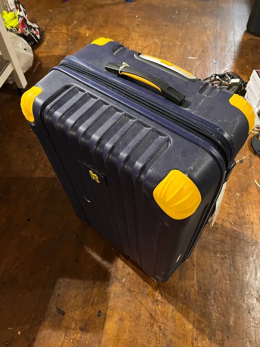 XL blue/yellow hard-shell suitcase - Image 2