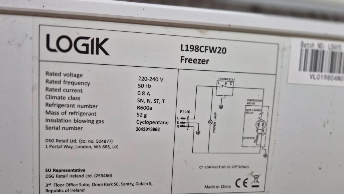 Logik L198CFW20 Chest Freezer - Image 1