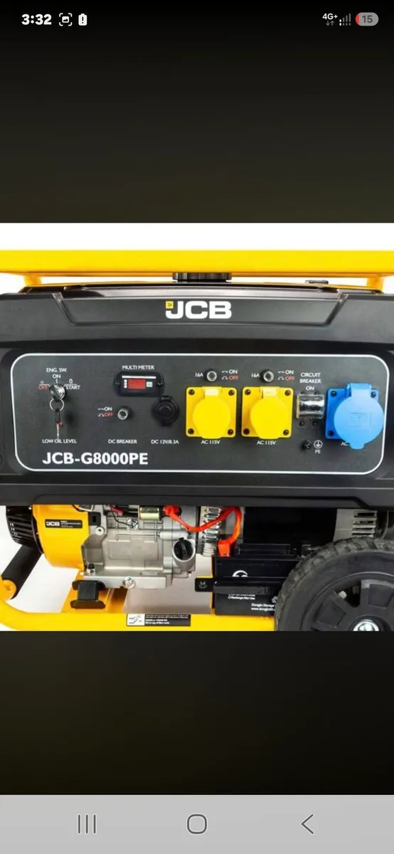 JCB 7.9kW / 9.8kVA Petrol Generator, - Image 3
