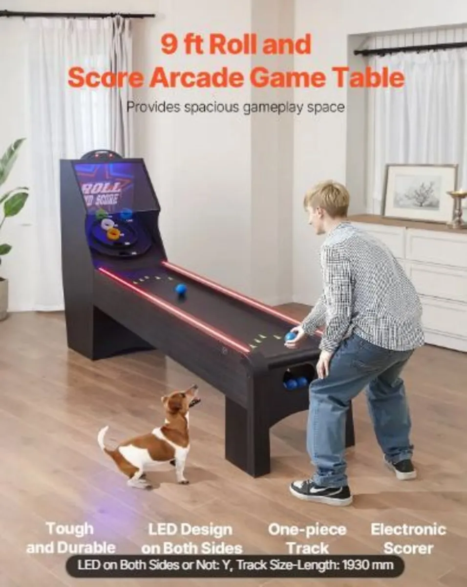 9' Roll and Score Classic Arcade Game Table - Image 2