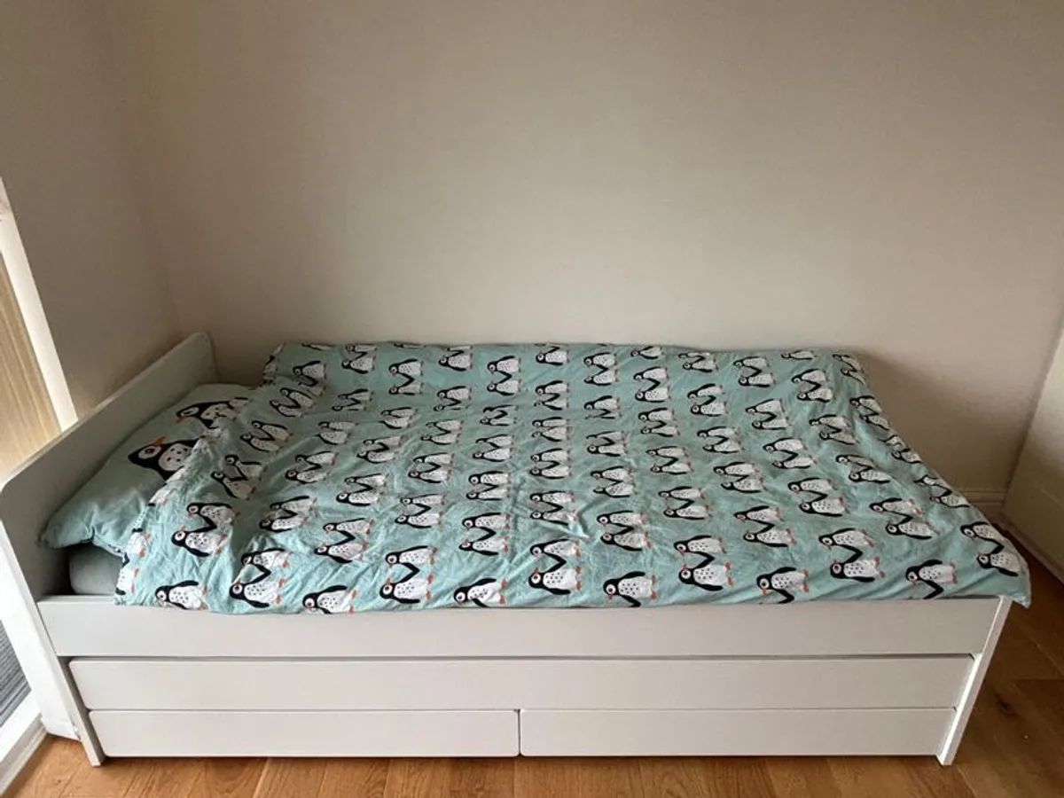IKEA bed frame with pull-out underbed and storage with Mattresses - Image 2