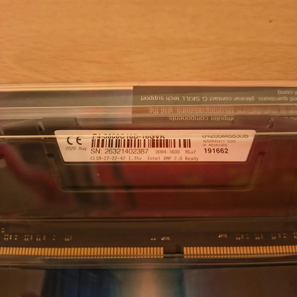 Gskill 16GB DDR4 (2x8) (3600Mhz) - Image 2