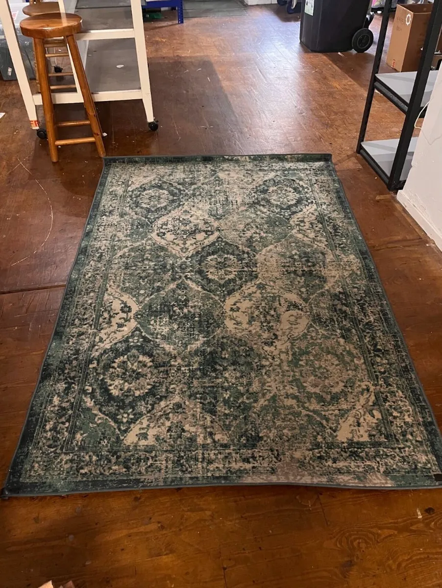 Set of 5 IKEA Green Persian-Style Rugs - Image 1