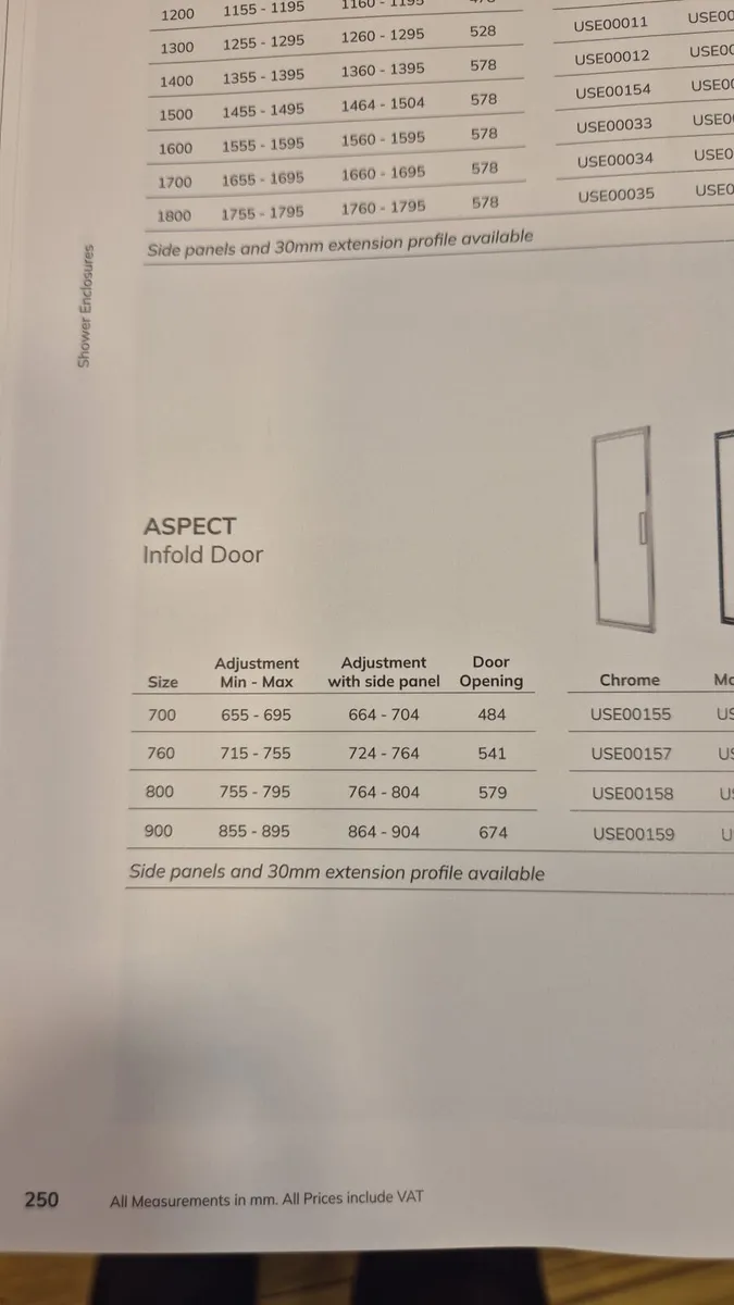 Pivot Shower door & side panel - Image 3