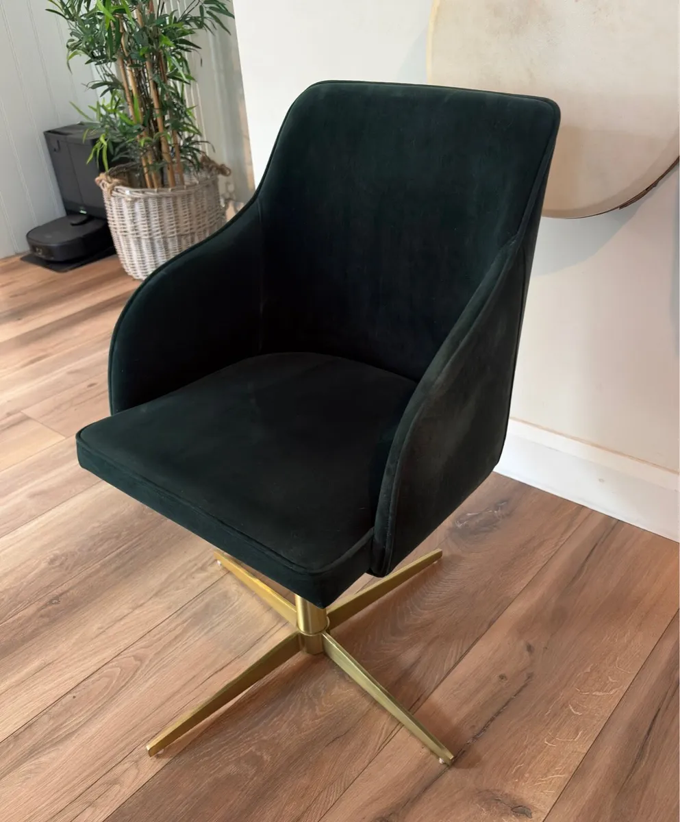 MADE Keira Office Chair, Green Velvet - Image 1