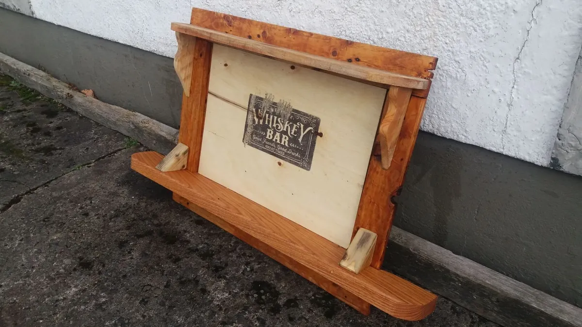 NEW Rustic Floating Wall / Whiskey Bar / Display - Image 3