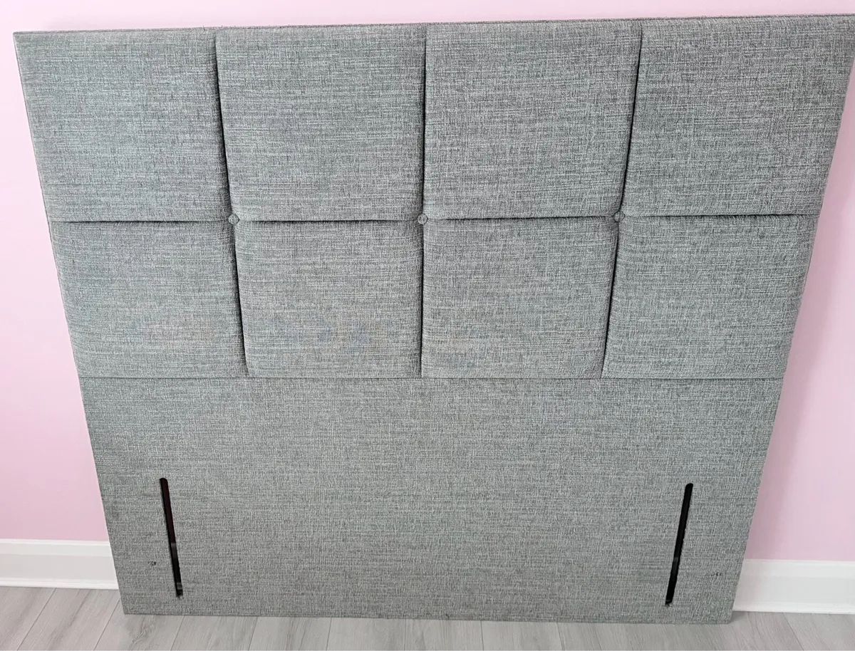 King Size Grey Upholstered Headboard - Image 1