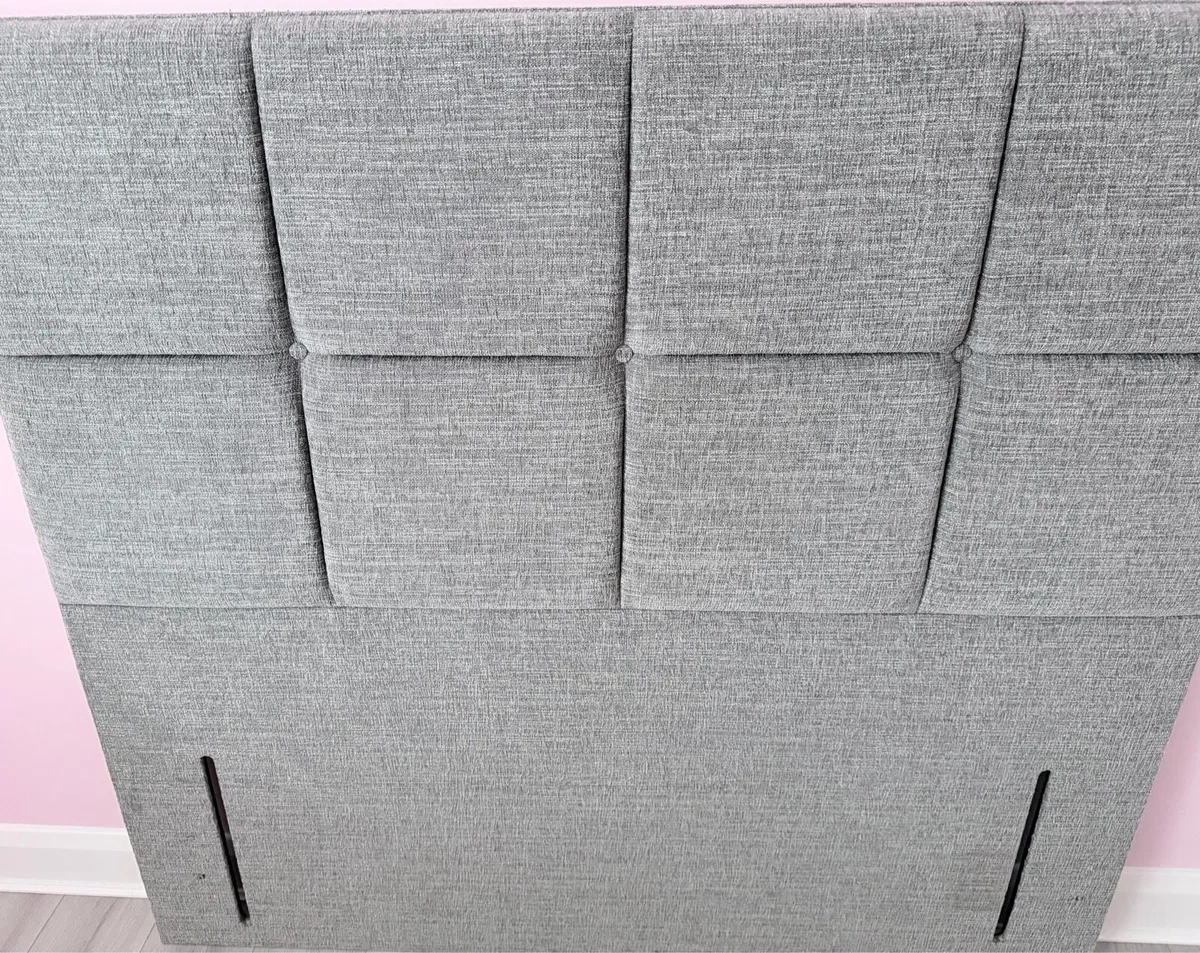King Size Grey Upholstered Headboard - Image 2