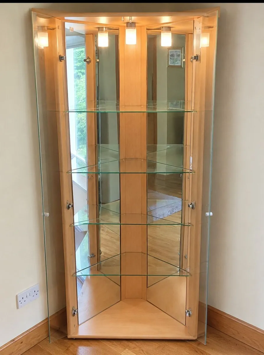 Corner Glass Display Cabinet with light - Image 1