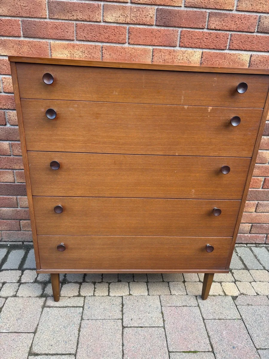 Mid century teak chest of drawers - Image 1