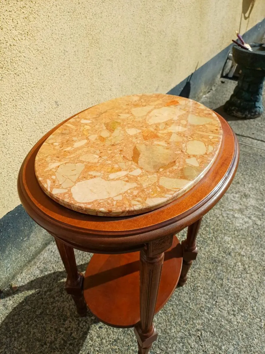 Vintage French Oval Side Table - Image 4
