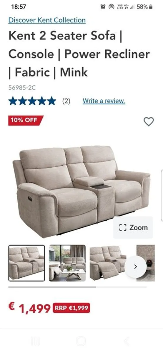 2 +1+,1 Reclining sofa with USB ports - Image 4