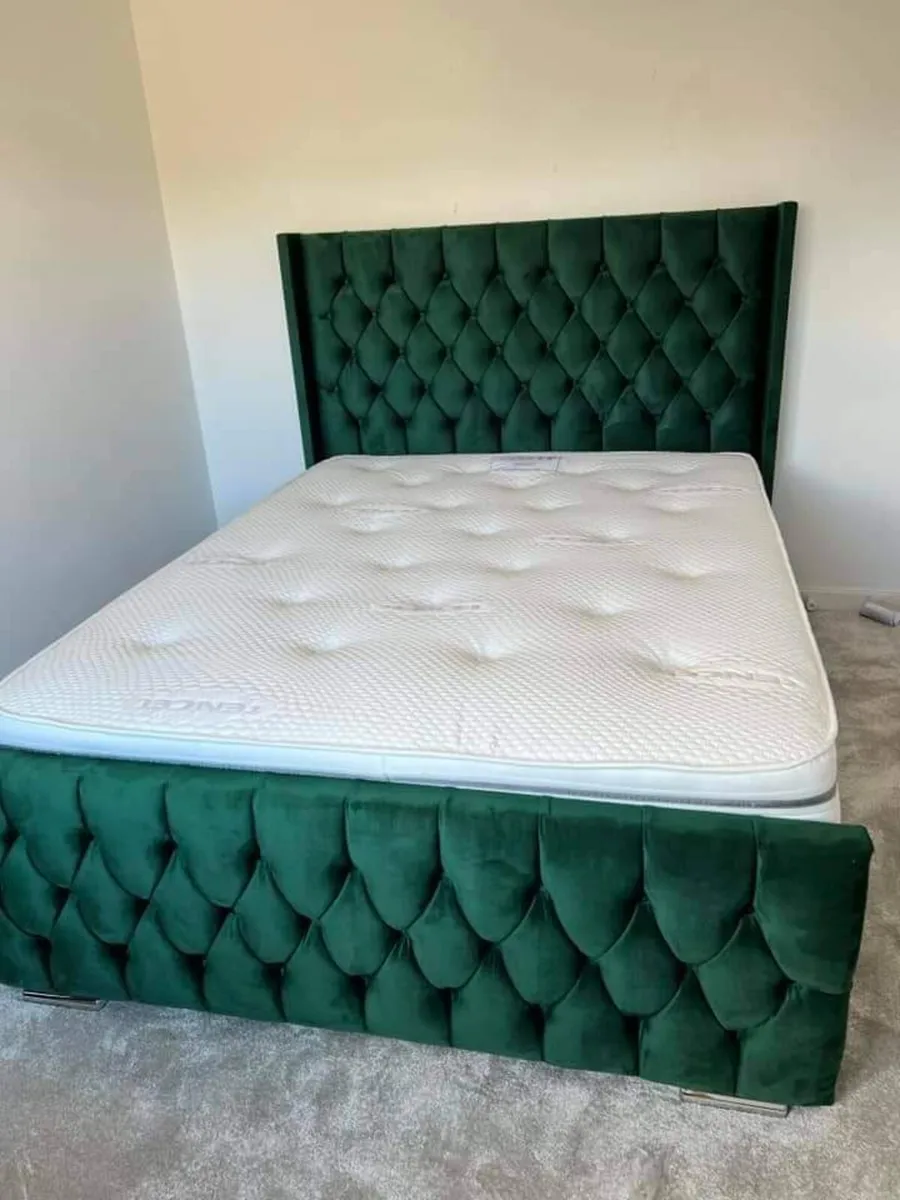 Double & King Size Bed Frame With Mattress Opt - Image 1